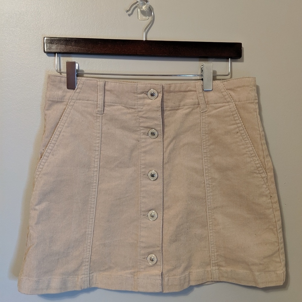 Tan corduroy mini skirt